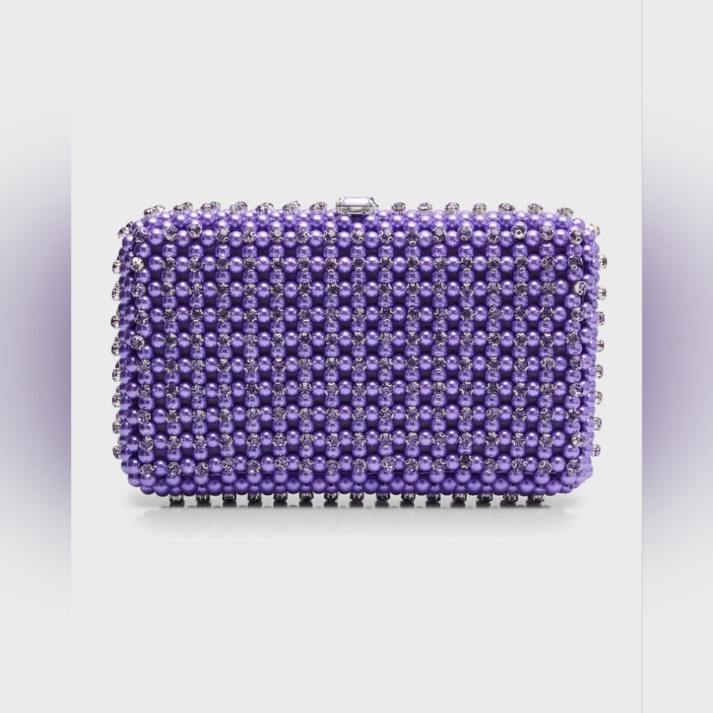 NWT RETROFETE LYDIA PEARLY CRYSTAL CLUTCH BAG